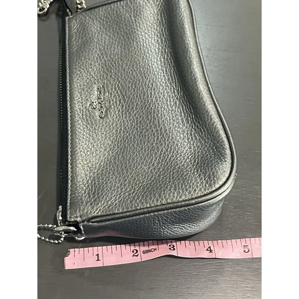 Coach Nolita Wristlet Purse Metallic Silver Chain Strap Y2K Style HTF